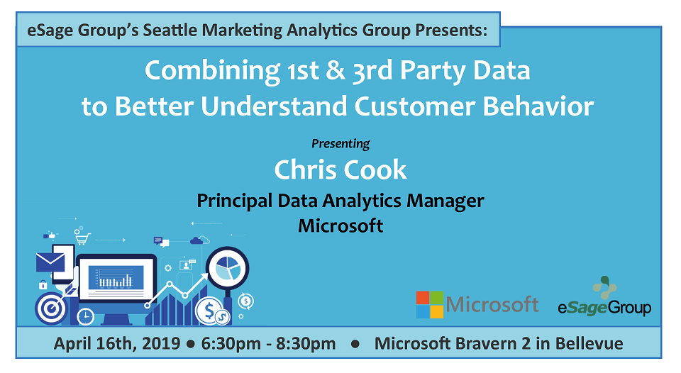 Join us on April 16th for the Seattle Marketing Analytics Group’s Event – Combining 1st & 3rd Party Data to Better Understand Customer Behavior w/ Microsoft